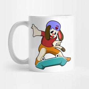 Dog as Skater with Skateboard Mug